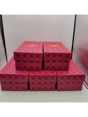 Tory Burch Lot of 5 Empty Shoe Gift Boxes Storage Size Pink 12" x 6" x 4.25"